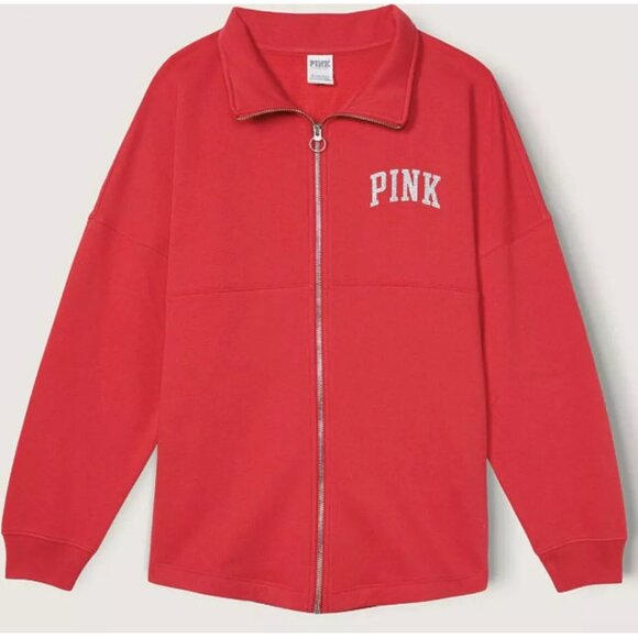 PINK Victoria's Secret Full Zip Top Size XXL New With Tags Glitter Logo - Picture 3 of 7